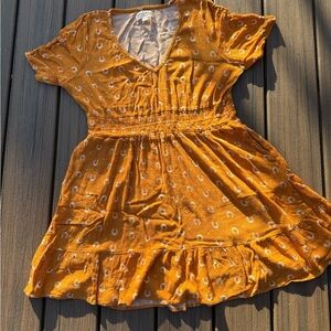 Size XL Orange Sundress with Horseshoes and pockets
